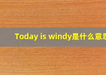 Today is windy是什么意思